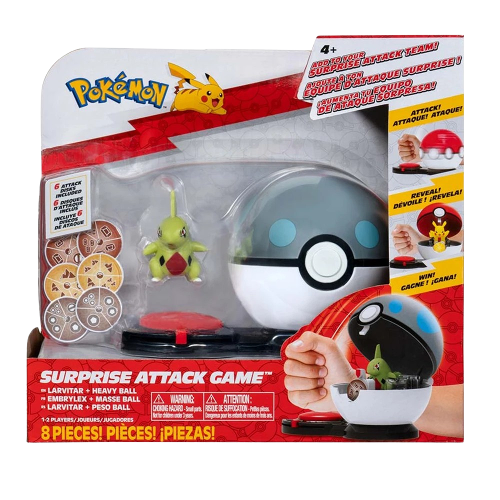 Surprise Attack Game Larvitar Pokémon Surprise Attack Game - Larvitar met Heavy Ball - Image 1